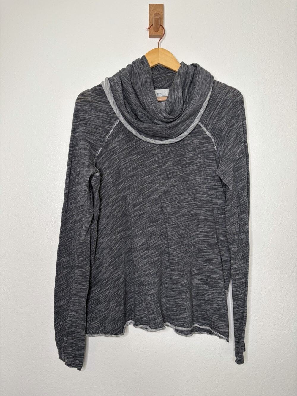 Free People Beach Cocoon Gray Cowl Neck Pullover OS Boho Chic Casual Loungewear
